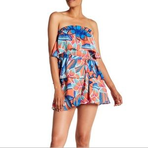 Parker tiered strapless romper